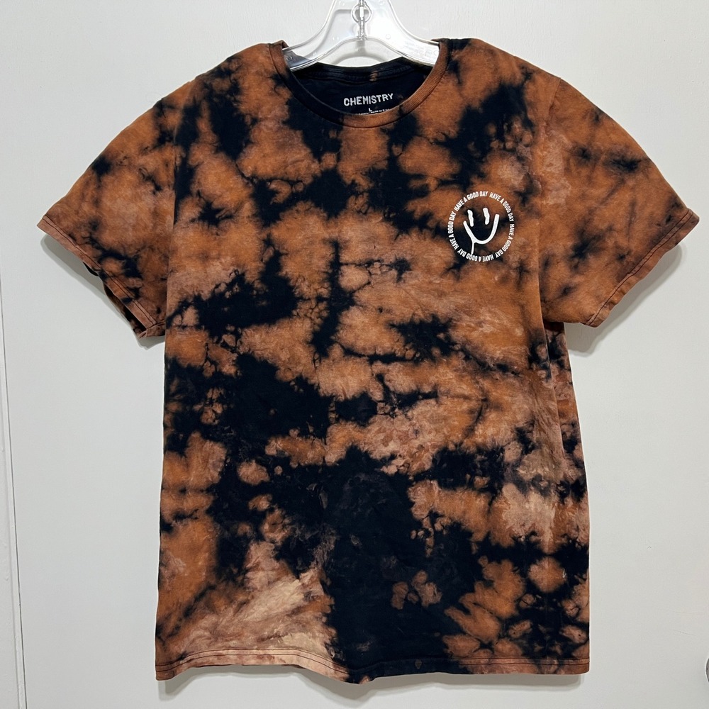 Chemistry Tie Dye Bleached Choose Happy‎ Cotton Tee Size L Streetwear Skater